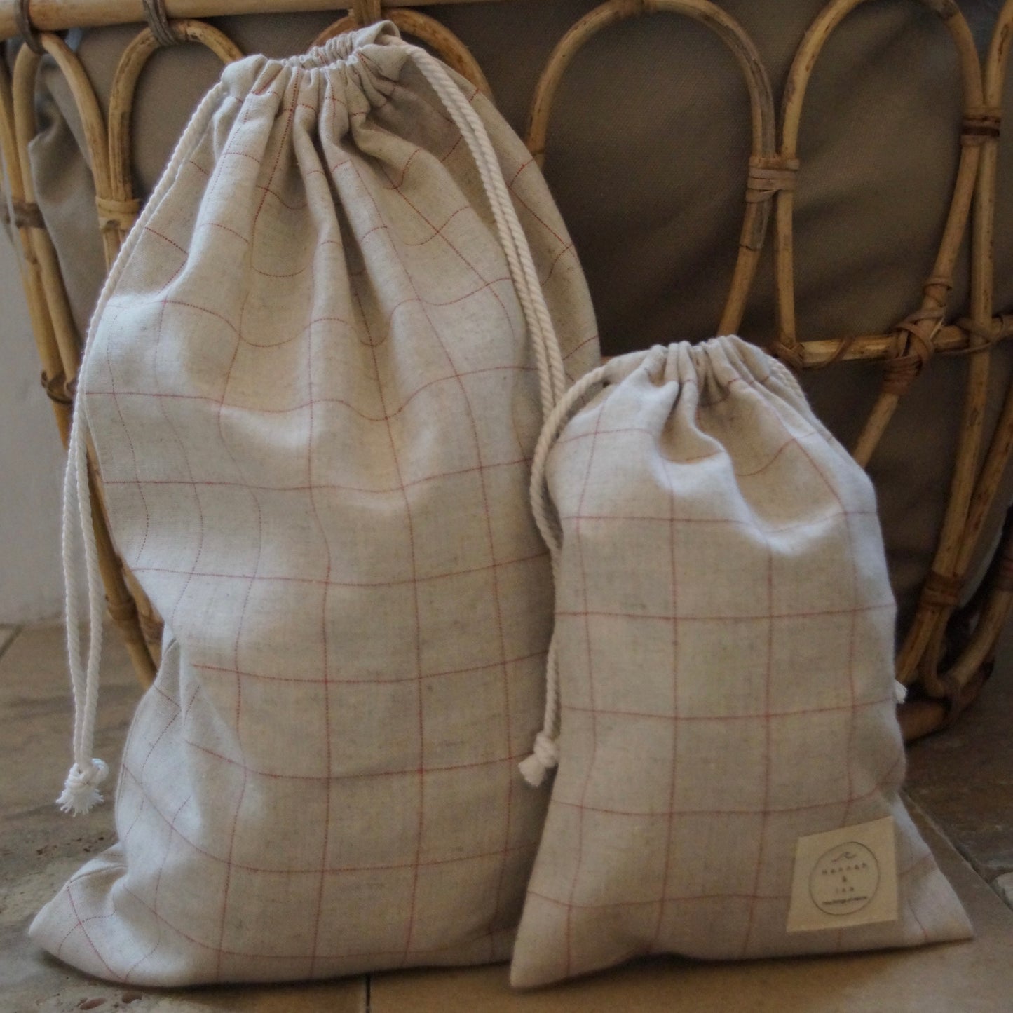 MULTIBAG, KARIERT NATURE - RED