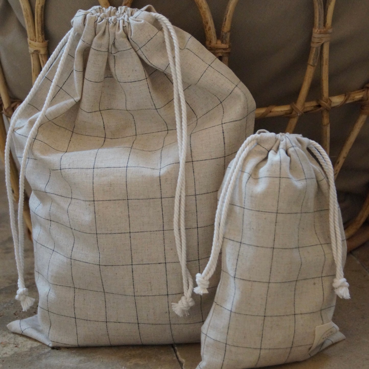 MULTIBAG, KARIERT NATURE - BLACK