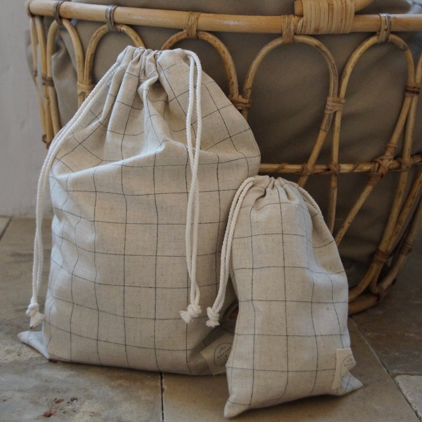 MULTIBAG, KARIERT NATURE - BLACK