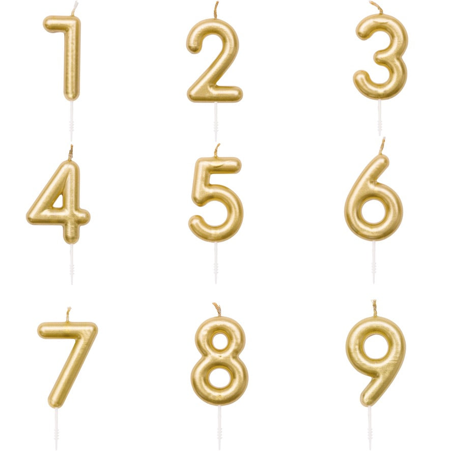 ZAHLENKERZE - 0-9, GOLD