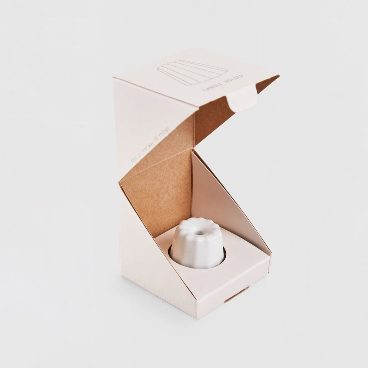 MINI PORCELAIN CANDLE HOLDER, MATTE WHITE
