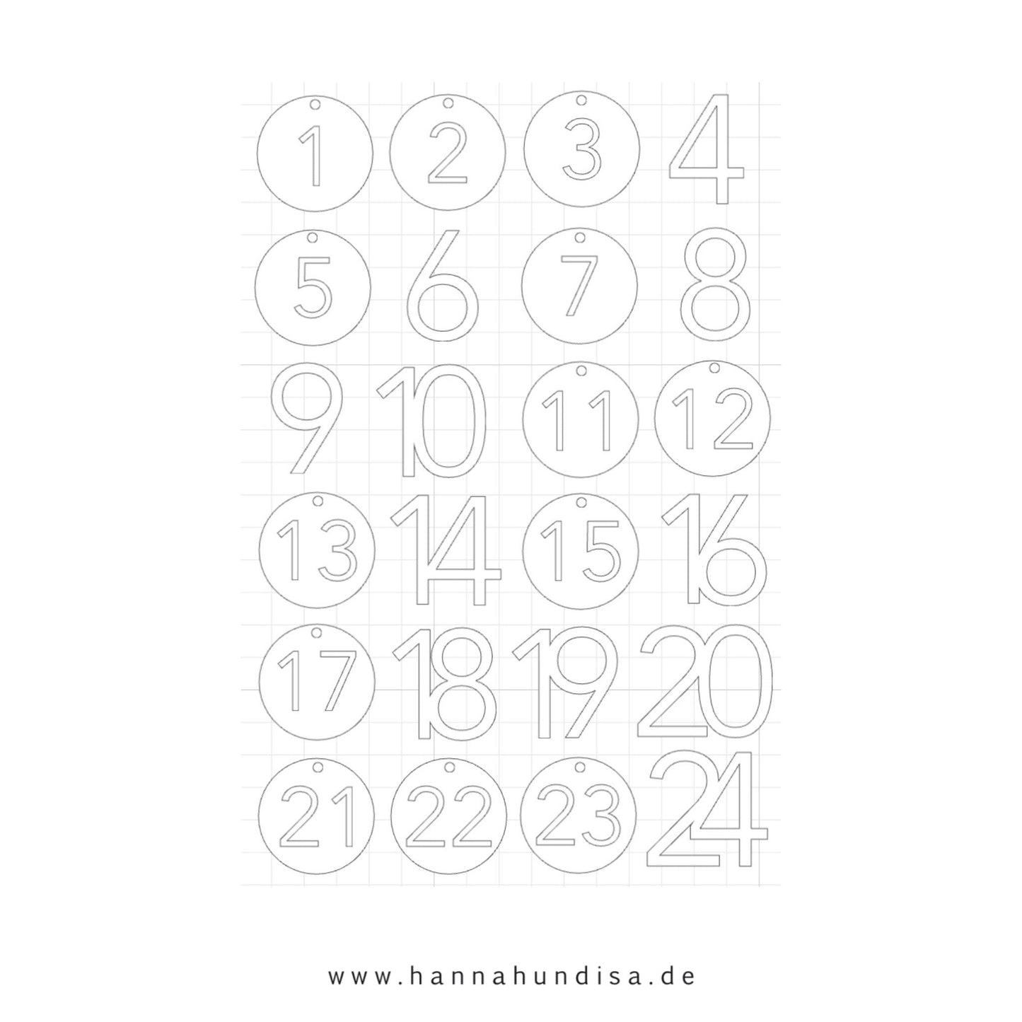 GESCHENKANHÄNGER - ADVENTSKALENDERZAHLENhannahundisaHannah & Isa