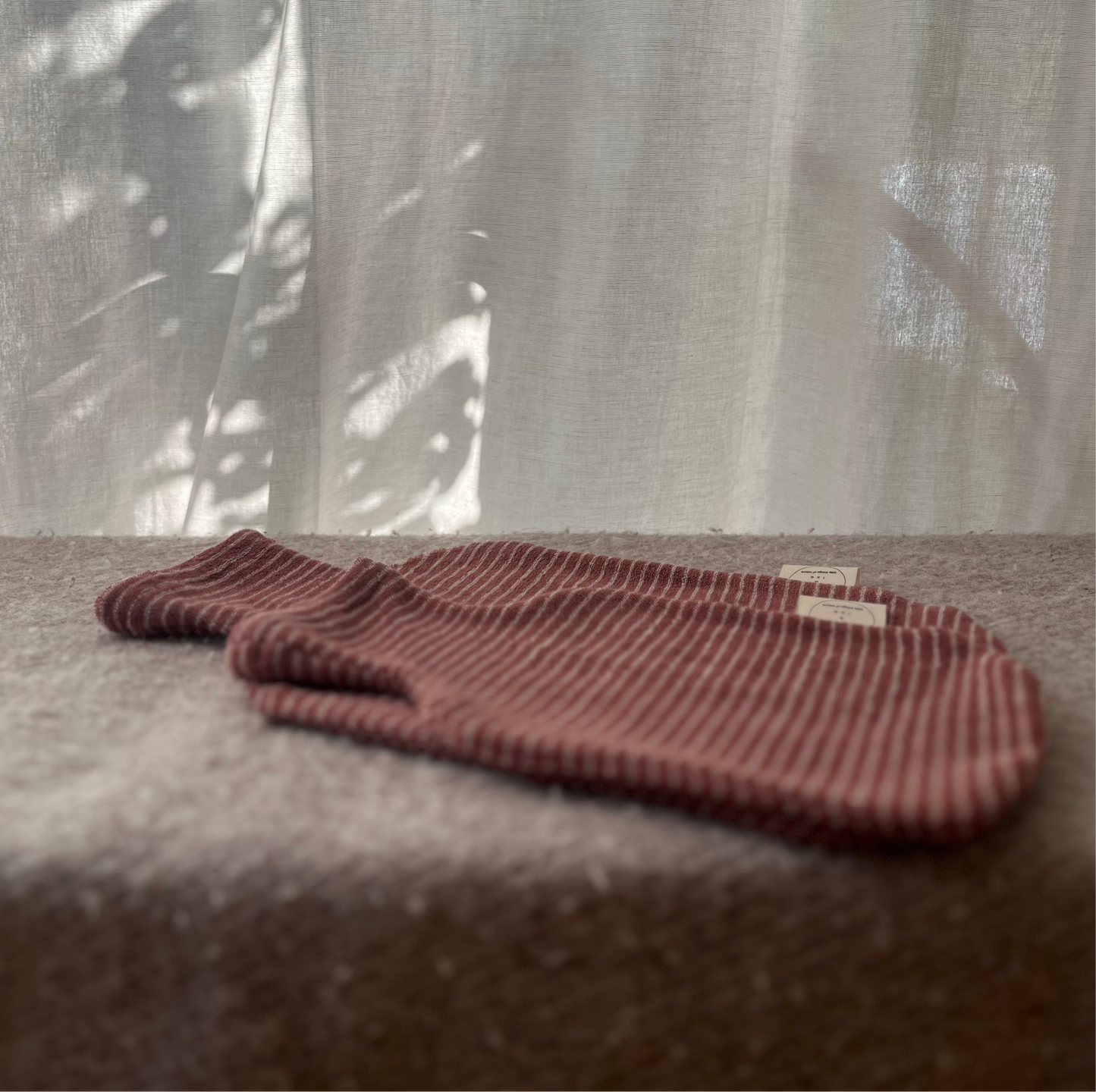 WÄRMFLASCHENBEZUG, BRAUN STREIFEN