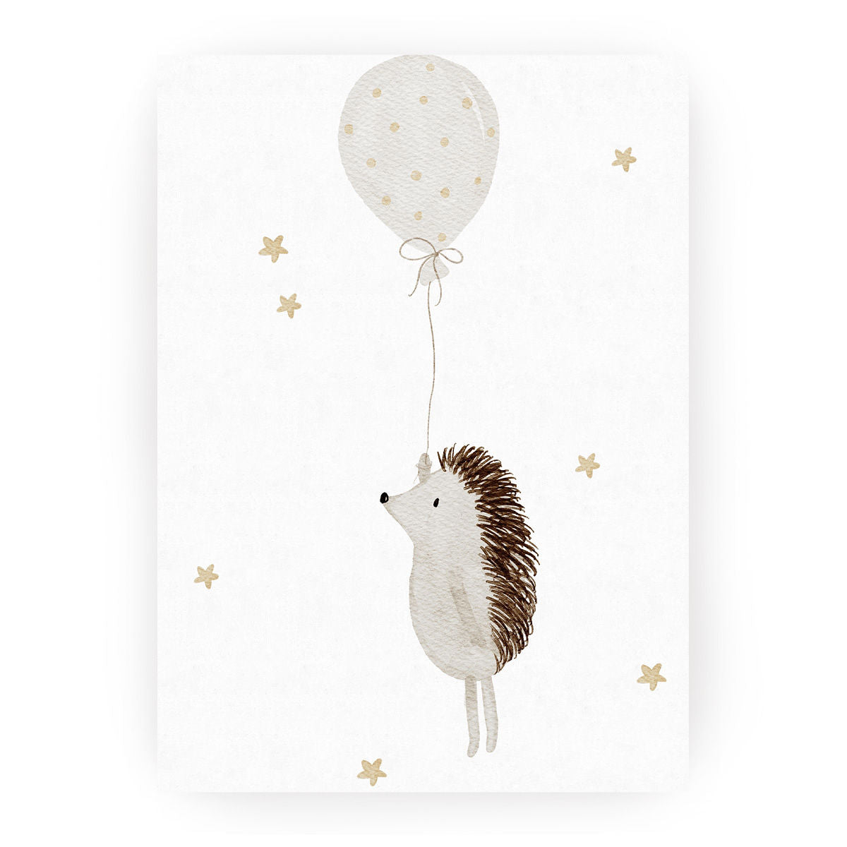 POSTKARTE, IGEL MIT BALLON